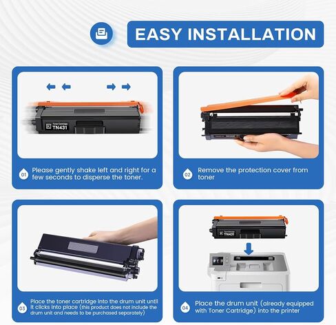 TN-431 TN431 Toner Cartridge 4-Pack Compatible TN431BK TN431C TN431M TN431Y Replacement for Brother TN431 TN-431 MFC-L8900CDW MFC-L8610CDW MFC-L9570CDW HL-L8360CDW Printer . in Kuwait