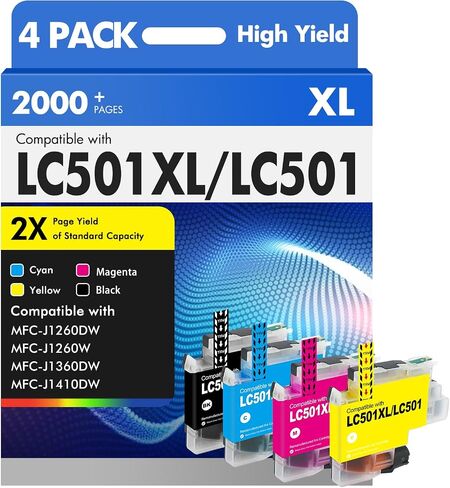 LC501XL LC501 MFC-J1360DW Ink Cartridges for Brother Printer MFC-J1410DW in Kuwait