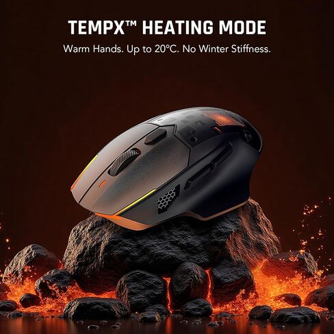 Black Shark Funcooler Wireless Gaming Mouse, Active Cooling & Heating, Dual 8KHz Polling Rate, 30K DPI Optical Sensor, Tri-Mode Wireless, Charging Dock, Ergonomic Right-Hand for PC/Mac in Saudi Arabia