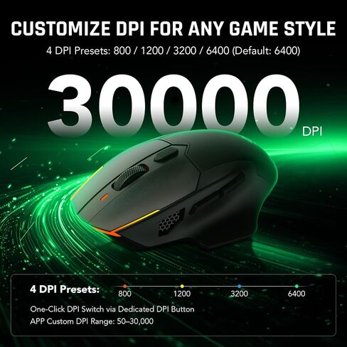 Black Shark Funcooler Wireless Gaming Mouse, Active Cooling & Heating, Dual 8KHz Polling Rate, 30K DPI Optical Sensor, Tri-Mode Wireless, Charging Dock, Ergonomic Right-Hand for PC/Mac in Saudi Arabia