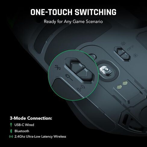 Black Shark Funcooler Wireless Gaming Mouse, Active Cooling & Heating, Dual 8KHz Polling Rate, 30K DPI Optical Sensor, Tri-Mode Wireless, Charging Dock, Ergonomic Right-Hand for PC/Mac in Saudi Arabia
