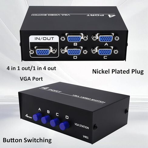 VGA Switch Box Adapter 4 in 1 Out VGA Switcher Selector in Saudi Arabia