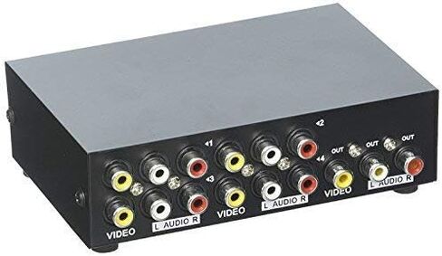 Duttek AV Switch Box,RCA Switcher,AV(3 RCA) Cable 4 in 1 Out Composite Video L/R Audio Selector Box for Wii, PS2, Xbox, DVD Player, STB, HDTV, No Power Required in Saudi Arabia