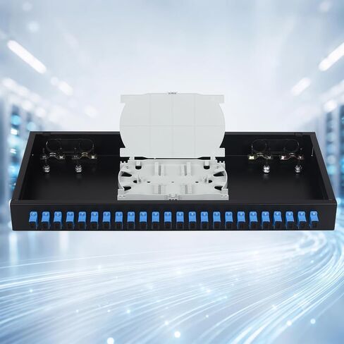 SC-UPC 24 Simplex 24 Port Rack Mount Enclosure w/Splice Tray & Pigtails in Kuwait