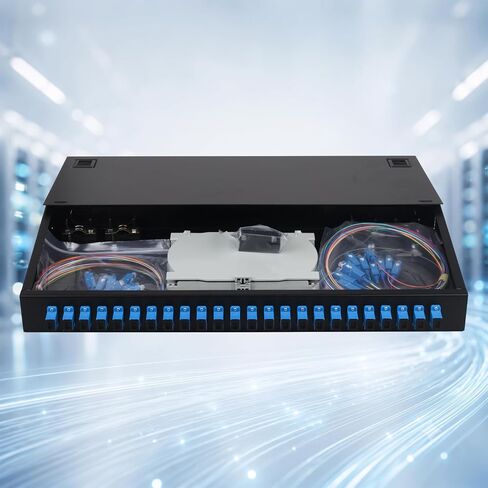 SC-UPC 24 Simplex 24 Port Rack Mount Enclosure w/Splice Tray & Pigtails in Kuwait