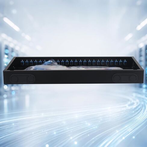 SC-UPC 24 Simplex 24 Port Rack Mount Enclosure w/Splice Tray & Pigtails in Kuwait