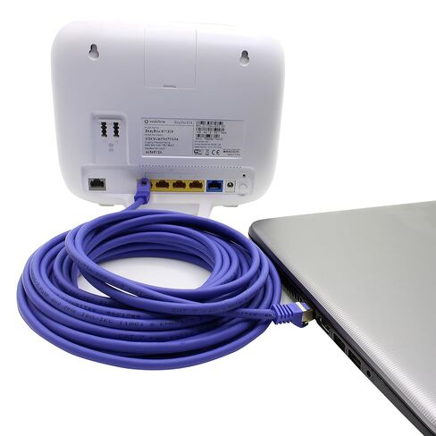1aTTack.de Cat.7 Patch Cable Set S/FTP (PiMF) Ethernet LAN Network Cables 10 Gigabit/s High Speed 600 MHz with Locking Protection Halogen-Free (LSZH) Violet - 5 Pieces 1m in Kuwait
