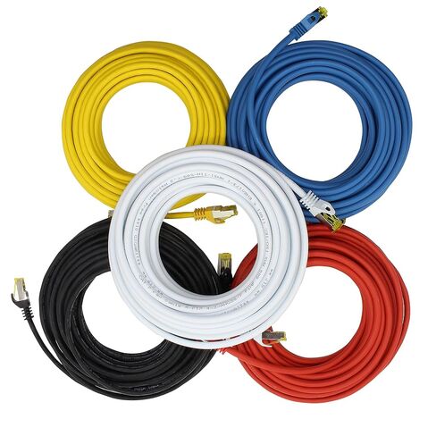 1aTTack.de Cat.7 Patch Cable Set S/FTP (PiMF) Ethernet LAN Network Cables 10 Gigabit/s High Speed 600 MHz with Locking Protection Halogen-Free (LSZH) 5 Couleurs 03-5 Pieces 5m in Kuwait