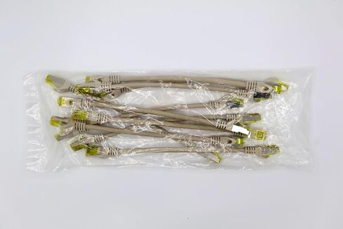 Cat.7 Patch Cable Set S/FTP (PiMF) Ethernet LAN Network Cables 10 Gigabit/s High Speed 600 MHz with Locking Protection Halogen-Free (LSZH) Grey - 10 Pieces 0 25m in Kuwait
