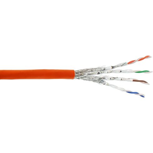 InLine Cat.7 Installation Cable S/FTP (PiMF), 600 MHz, PoE+, CCA, Halogen-Free LSZH, Orange, for Home Network and Building Cabling, 10 m, 70210I in Kuwait