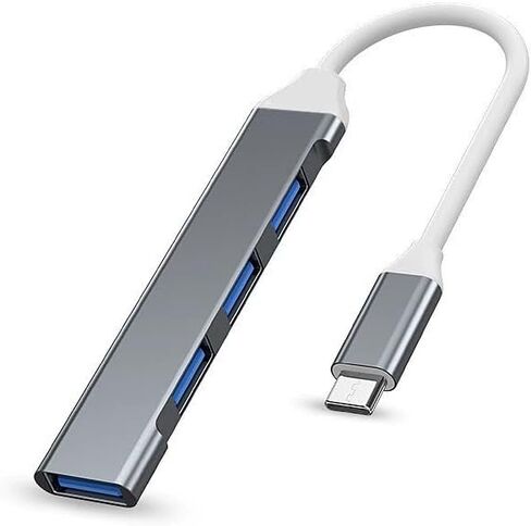 1-Pcs USB C to USB Hub Multiport Adapter,4 Port Adapter for Laptop Desktop and PC Expansion - Grey in Kuwait