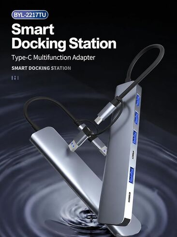 USB C Hub Multiport Adapter,USB 3.0 Hub with SD TF Card Reader and Audio Port,Portable USB Splitter for Laptop Tablet Desktop in Kuwait