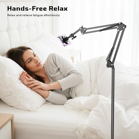 Kefotic Floor Magnetic Phone Holder for Bed Laying Down, Adjustable Bedside Phone Stand for iPhone Magsafe, Headboard Cell Phone Mount for Reading in Kuwait