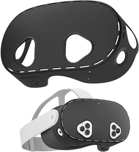 for Quest3S Silicone Cover, Front Shell Protective Sleeve Case Compatible with Quest 3s, VR Headset Protector Washable Sweatproof and Wear-Resistant in Kuwait