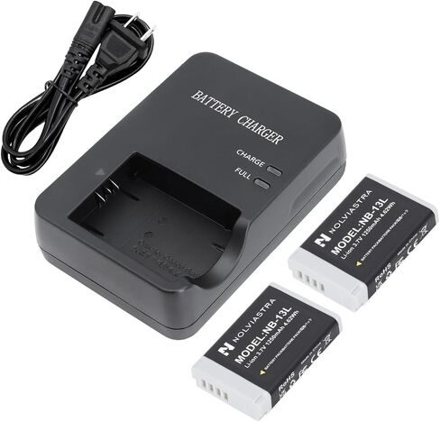 2-Pack NB-13L 1250mAh Battery and Charger Set in Kuwait