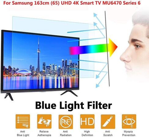 Anti Glare Screen Protector Easy to Paste Suitable for Everyone Anti-Scratch Anti-Fingerprint Anti-Greasy Eye Protection Screensaver (Color : HD Version Size : 47 inch 1044590mm) (Hd Version 75 inch in Kuwait