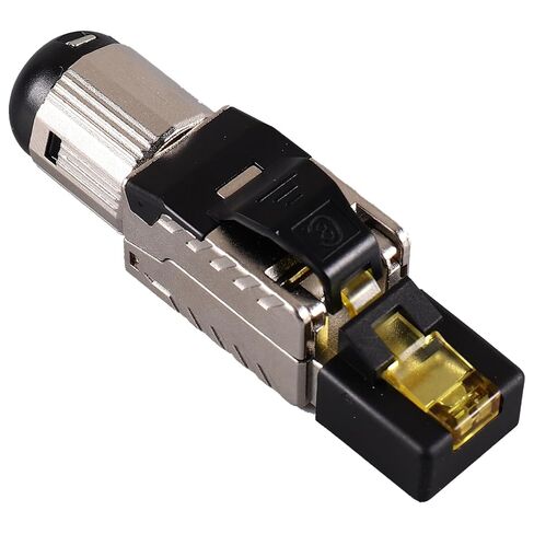 POPETPOP Cat8 Shielded Pass Through Rj45 Modular Ethernet Connector Plug, Tool-Free Crimp, Dustproof Network Cable Adapter for LAN and Server Use in Kuwait