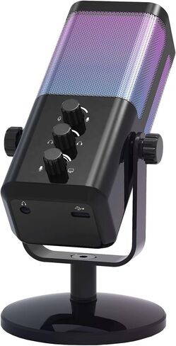 USB Gaming Mic with Boom Arm, ENC Noise Canceling & RGB Lighting in Kuwait