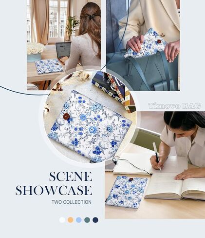 TiMOVO 6-7 Inch eReader Sleeve, White Blue Floral in Kuwait