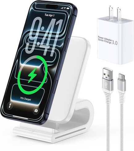 Samsung Wireless Charger Stand Desk Phone Fast Charger Station with Adapter in Kuwait