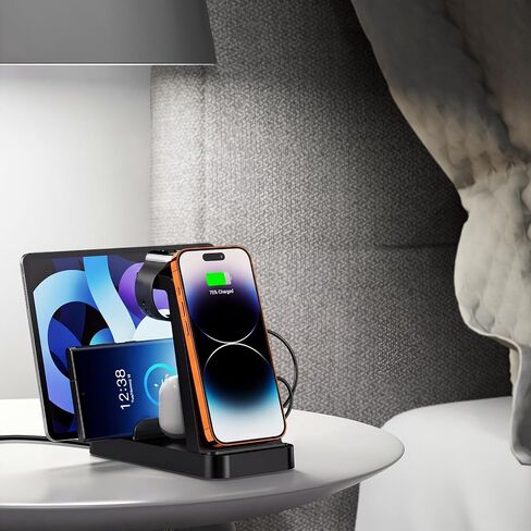 5 in 1 Wireless Charging Station, Magnetic Charging Dock for Phone 17 16e 16 15 14 13 12 Pro Max, Watch Ultra/SE/Series, Pro/4/3/2, with 36W Adapter in Kuwait