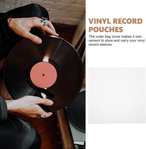 PartyKindom 30pcs Vinyl Record Outer Sleeves Plastic Album Covers Thickened Protective Vinyl Sleeves High Transparency Waterproof Multipurpose Storage and Albums in Kuwait