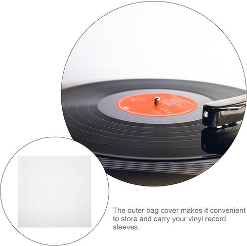PartyKindom 30pcs Vinyl Record Outer Sleeves Plastic Album Covers Thickened Protective Vinyl Sleeves High Transparency Waterproof Multipurpose Storage and Albums in Kuwait