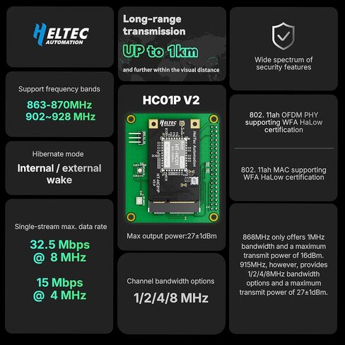 Heltec WiFi HaLow Module V2, 802.11ah Mini PCIe in Kuwait