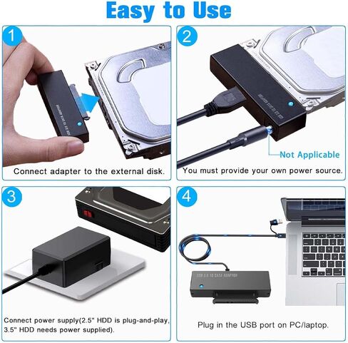 SATA to USB Adapter, Incompatible Power Supply, Use Your Own in Kuwait