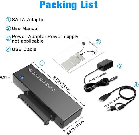 SATA to USB Adapter, Incompatible Power Supply, Use Your Own in Kuwait