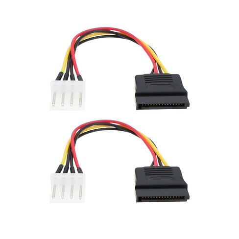 2Pcs 15 Pin SATA Male to 4 Pin PWM 83918 Floppy Power Connector Cable 20AWG 15CM Compatible with SATA Hard Drives in Kuwait