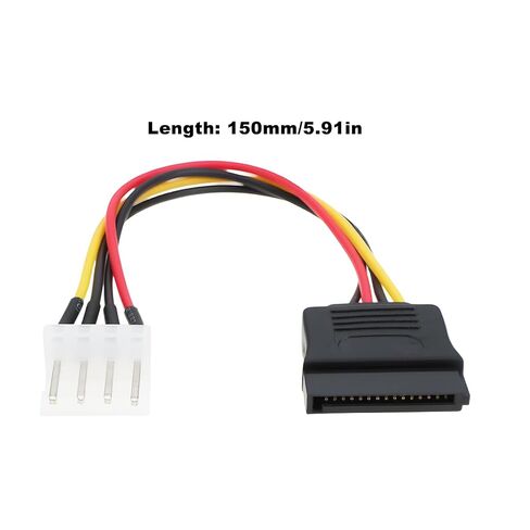 2Pcs 15 Pin SATA Male to 4 Pin PWM 83918 Floppy Power Connector Cable 20AWG 15CM Compatible with SATA Hard Drives in Kuwait