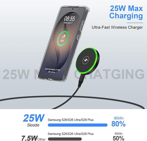 25W Magnetic Wireless Charger for Samsung Fast Charging Pad for Galaxy S26 in Kuwait