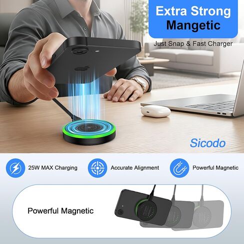 25W Magnetic Wireless Charger for Samsung Fast Charging Pad for Galaxy S26 in Kuwait