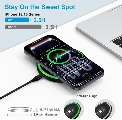 Wireless Phone Charger Station 15W Android Fast Charging Pad with Adapter in Kuwait