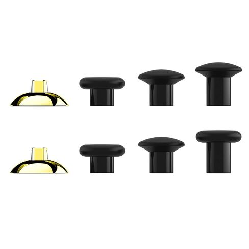 eXtremeRate Chrome Gold ThumbsGear Interchangeable Ergonomic Thumbstick + Replacement Buttons for Xbox One S, Xbox One X Controller in Kuwait