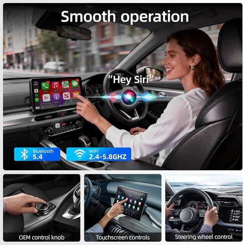 Wireless Apple CarPlay Adapter, 5.8G Quad-Core Chip No Latency, Aerospace Silicone Cooling, Zn-Alloy & Diamond Panel, Plug & Play Wired to Wireless CarPlay Adapter in Kuwait