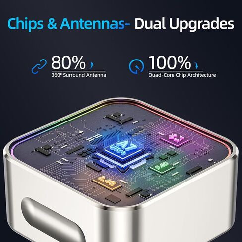 Wireless Apple CarPlay Adapter, 5.8G Quad-Core Chip No Latency, Aerospace Silicone Cooling, Zn-Alloy & Diamond Panel, Plug & Play Wired to Wireless CarPlay Adapter in Kuwait