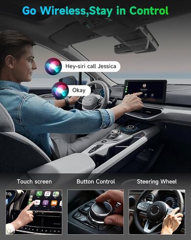 Wireless CarPlay and Android Auto Adapter, USB-A/C, 2-in-1 Compact Auto Kit in Kuwait