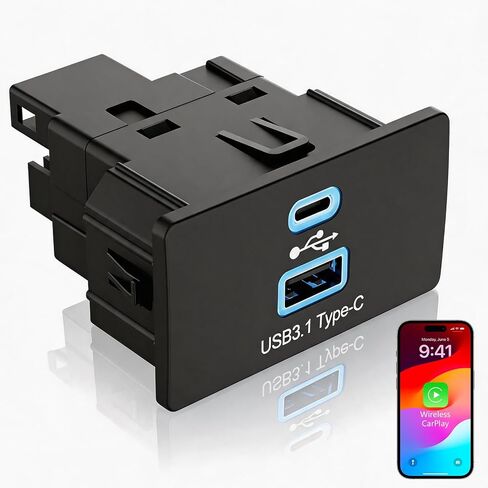 Carplay Hub Wireless CarPlay USB Media Hub for Ford F-150 2013-2023 USB Type-C Hub Upgrade Module for Ford SYNC 3 Version 3.4 for Apple CarPlay & Android Auto in Kuwait