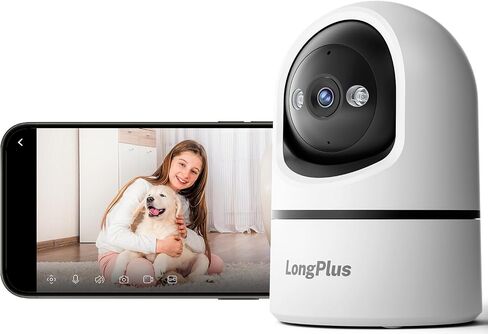 LongPlus 4K 8MP Indoor Security Camera, Pan Tilt Wi-Fi Pet Baby Monitor in Kuwait