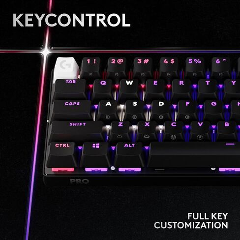 Logitech G PRO X 60 Lightspeed Wireless Gaming Keyboard, Ultra Compact TKL 60% Mechanical Keyboard for Windows PC, LIGHTSYNC RGB, Dual-Shot PBT Keycaps, GX Optical Tactile Switches - Black (Renewed) in Kuwait