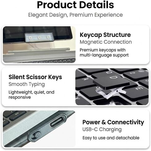 Dell Latitude 2-in-1 7210 7200 5285 5290 K16M Detachable Keyboard,Bluetooth in Kuwait