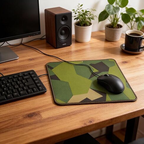 MAUHOSO Gaming Mouse Pad, 12.6×10.6 Inch(320×270mm), Premium Smooth Cloth Surface, Non-Slip Natural Rubber Base, Stitched Edges Computer Mouse Mat for Office PC Laptop Gaming (camo, Small) in Kuwait