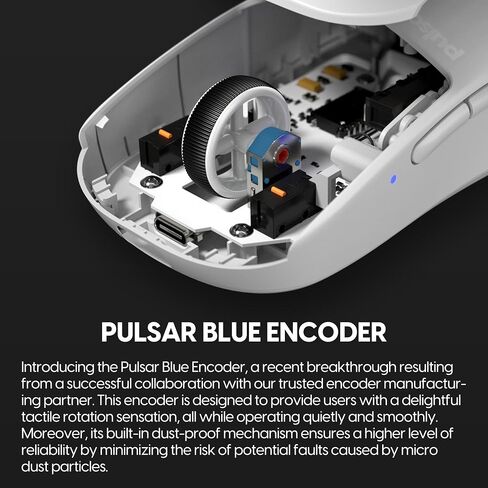 Pulsar Gaming Gears X2H Wireless Gaming Mouse, Ultra Lightweight 1.90 oz (54 g), Symmetrical, Optical Switch, 2.4 Ghz 1 ms, 26000 DPI, PAW3395 Sensor (Medium, Wireless, White) in Kuwait