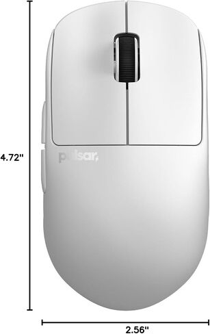 Pulsar Gaming Gears X2H Wireless Gaming Mouse, Ultra Lightweight 1.90 oz (54 g), Symmetrical, Optical Switch, 2.4 Ghz 1 ms, 26000 DPI, PAW3395 Sensor (Medium, Wireless, White) in Kuwait