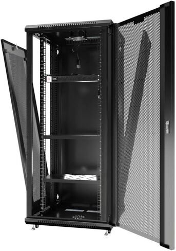 Sysracks 27U Server Rack Cabinet Enclosure | Locking Vented Doors | Network Equipment Rack for Data Centers, IT Rooms, Audio/Video Gear, and Home Offices | for Servers, Routers, Patch Panels in Kuwait