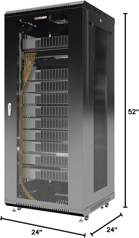 Sysracks 27U Server Rack Cabinet Enclosure | Locking Vented Doors | Network Equipment Rack for Data Centers, IT Rooms, Audio/Video Gear, and Home Offices | for Servers, Routers, Patch Panels in Kuwait