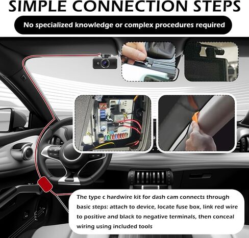 9.68Ft Dash Cam Hardwire Kit USB C,12V-30V to 5V Hardwire Kit for Dash Camera for Cars with Low Voltage Protection,Dashcam Hardwires Kits USB C with Car Fuse Tap/5A Blade Fuse in Kuwait