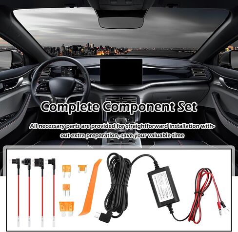 9.68Ft Dash Cam Hardwire Kit USB C,12V-30V to 5V Hardwire Kit for Dash Camera for Cars with Low Voltage Protection,Dashcam Hardwires Kits USB C with Car Fuse Tap/5A Blade Fuse in Kuwait